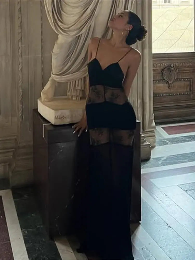 Sexy Lace Backless Maxi Dress