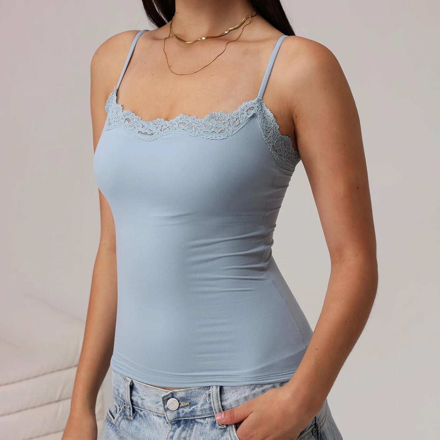 Lace Trim Slim Fit Camisole