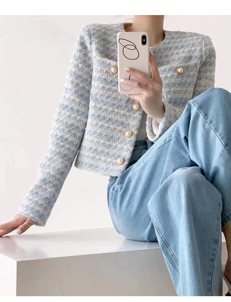 Elegant Tweed Short Coat