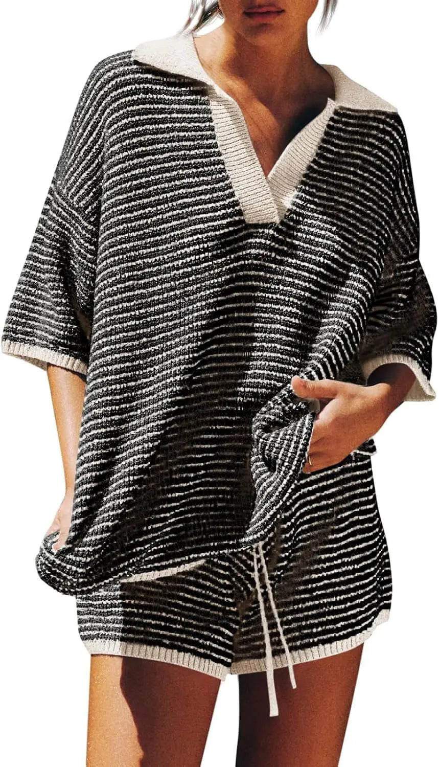 Coastal Stripes Knit Lounge Set