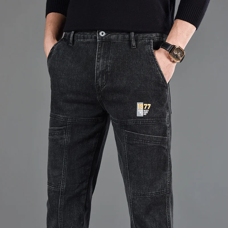 Street Flex Six-Pocket Print Jeans
