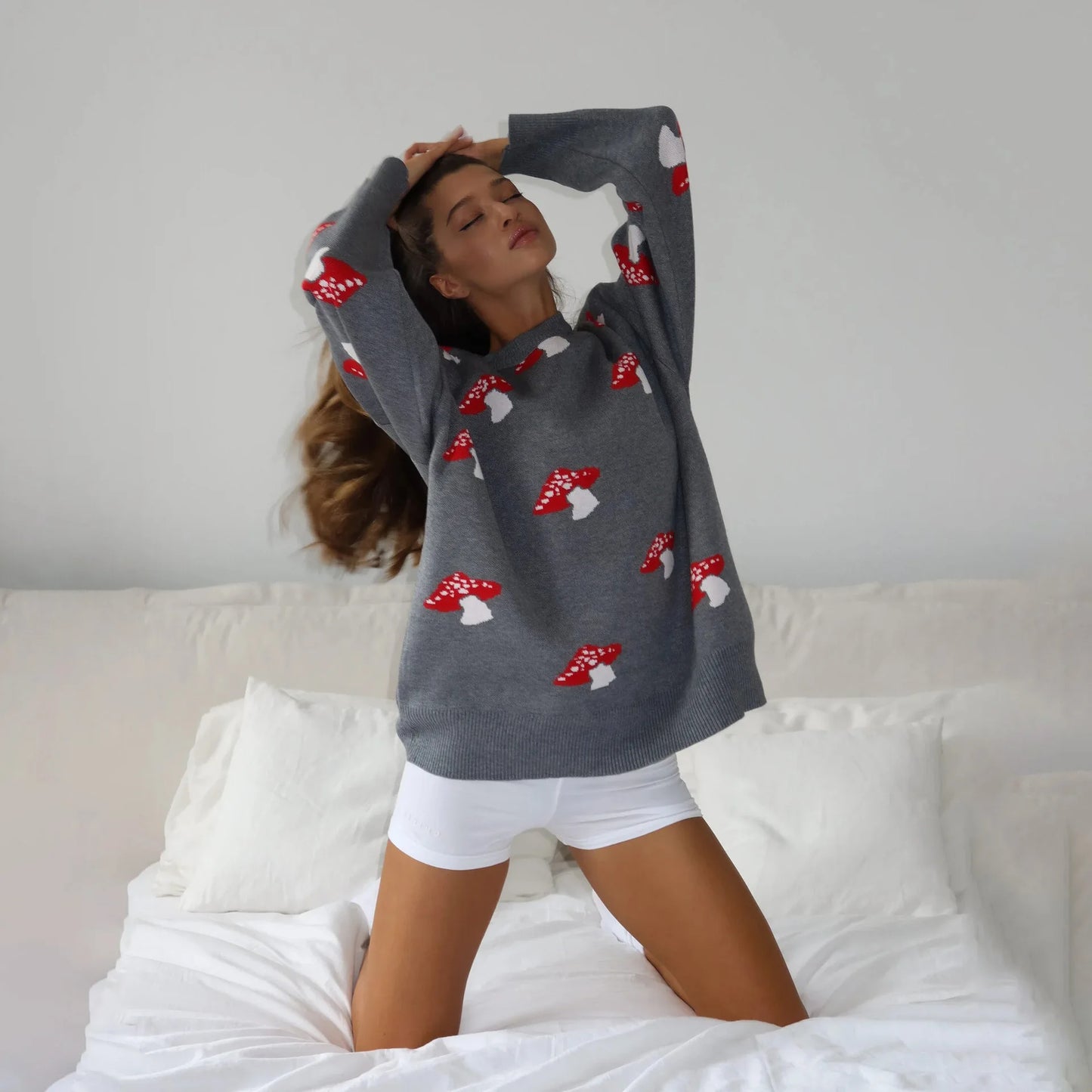 Whimsical Mushroom Knit Sweater