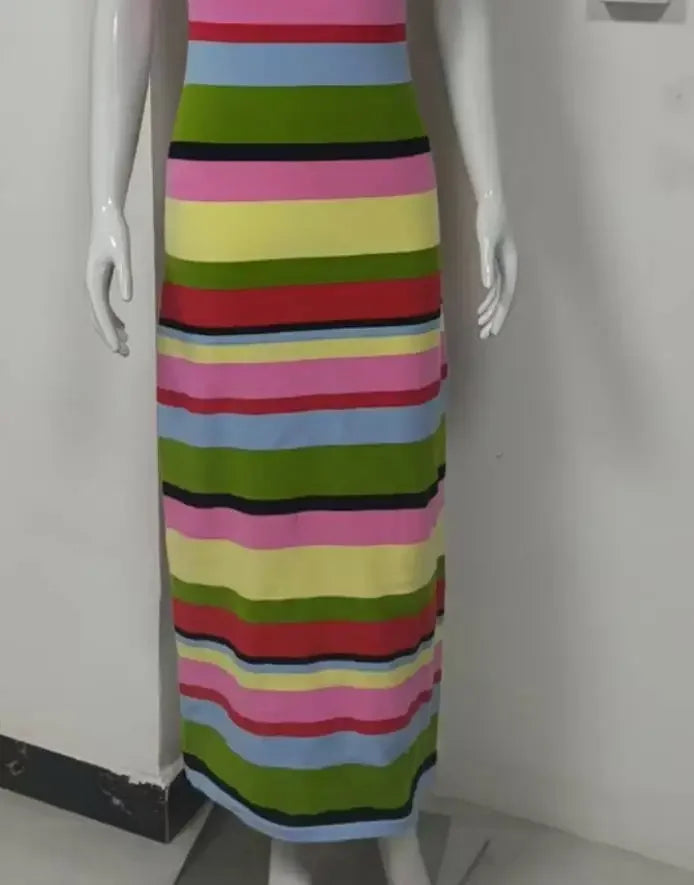 Viva Stripe High Waist Knit Dress