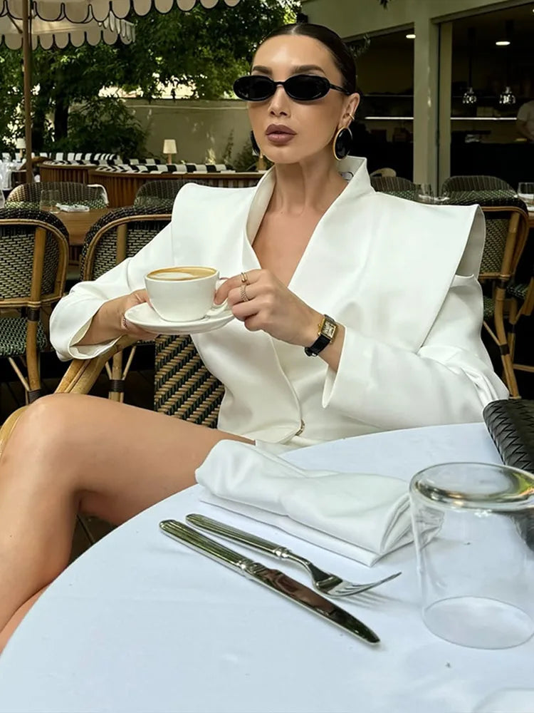 Sleek Poise Off-Shoulder Blazer