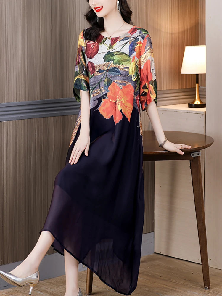 Serenity Bloom Luxe Midi Dress