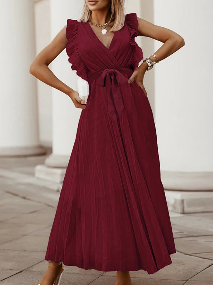 Graceflow Ruffled Chiffon Maxi