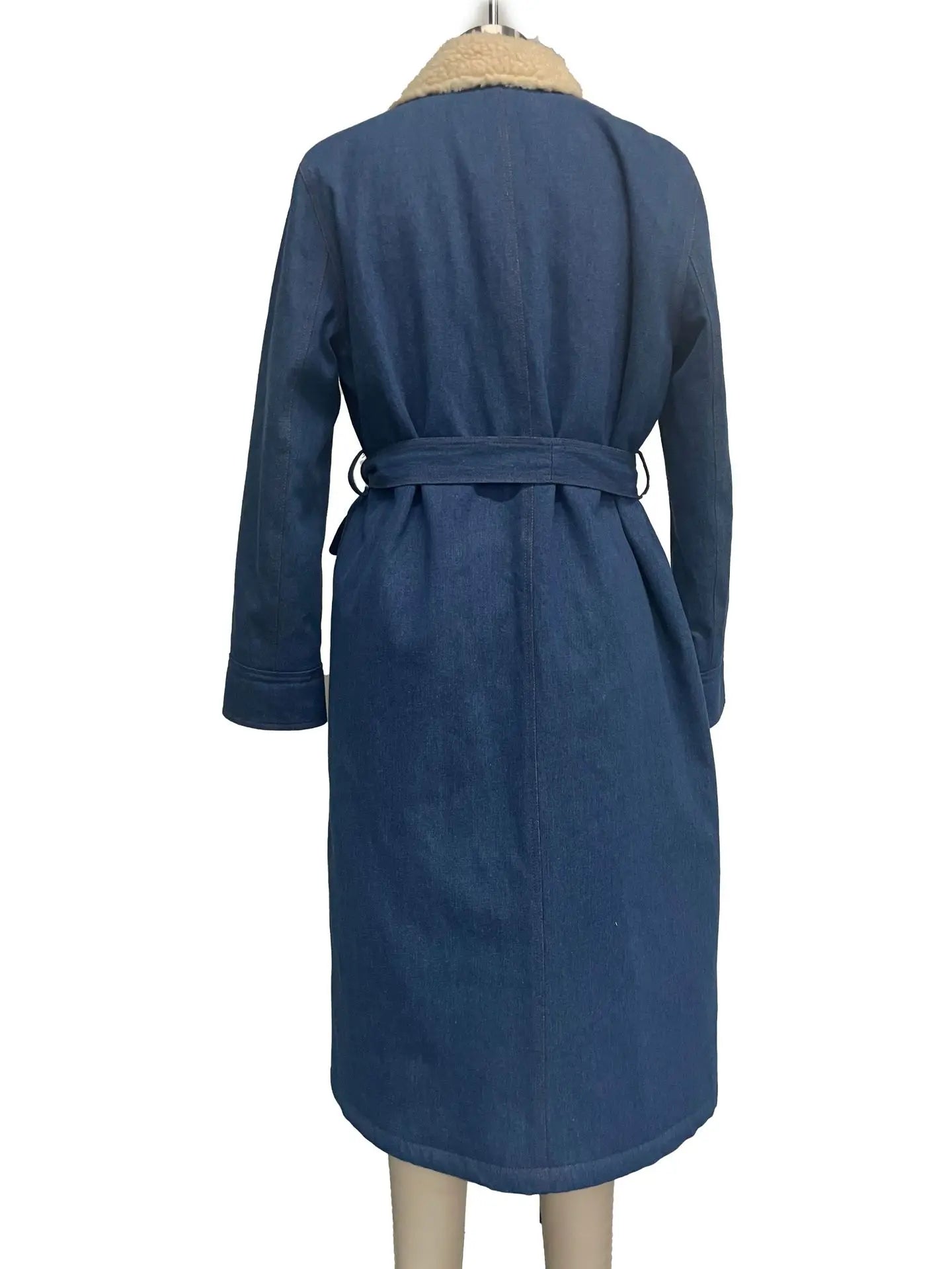 Elegant Splice Denim Trench