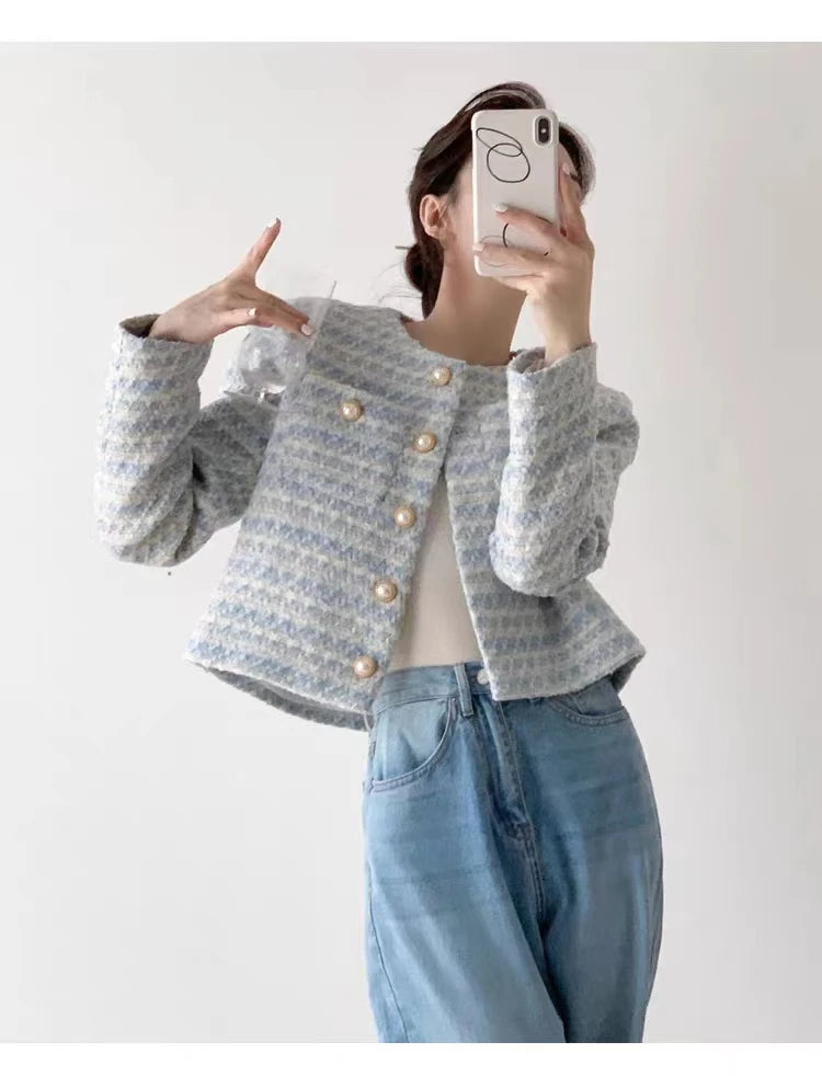 Elegant Tweed Short Coat