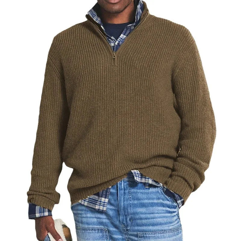 RegalZip Stand Collar Knit Jacket