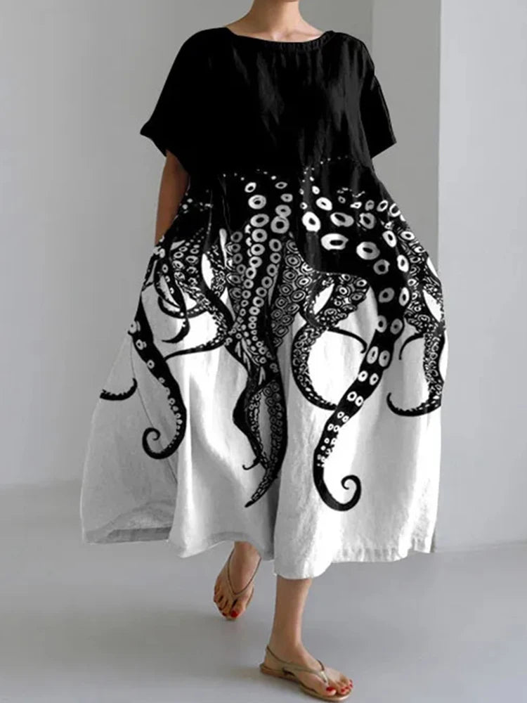 Sunny Vibes Printed Lounge Dress