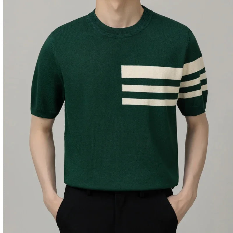 British Style Color-Block Knit Tee
