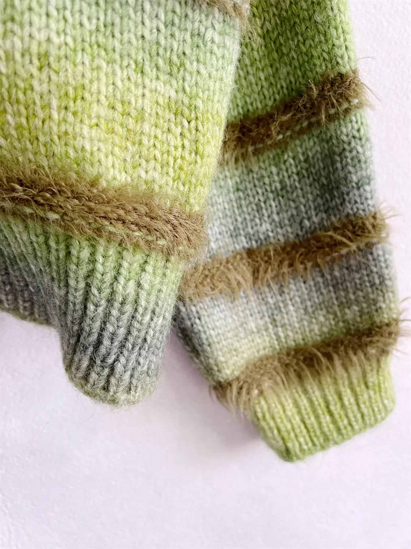 Cozy Gradient Stripe Knit Sweater Rich Allure