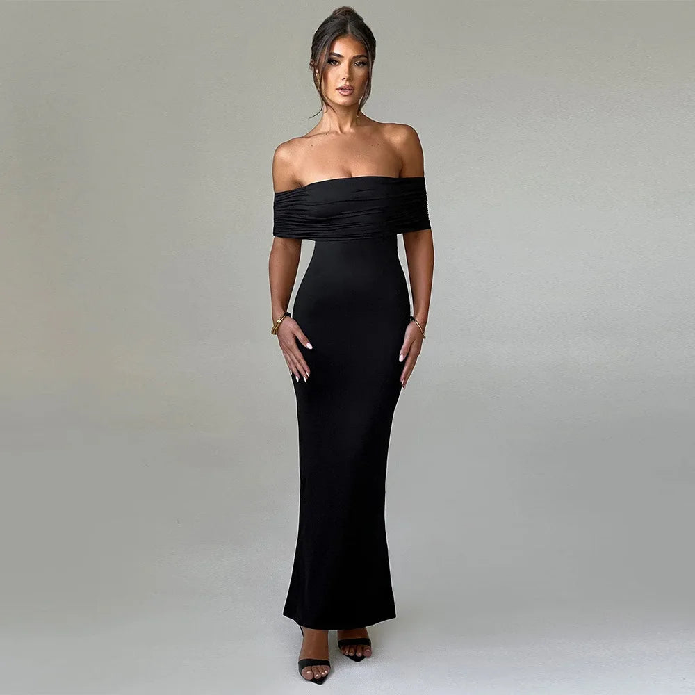 Sexy Strapless Backless Bodycon Maxi