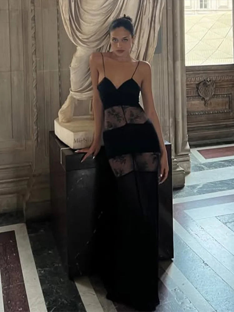 Sexy Lace Backless Maxi Dress