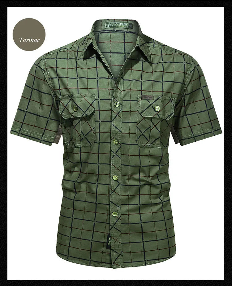 GridForm Cotton Checkered Work Shirt