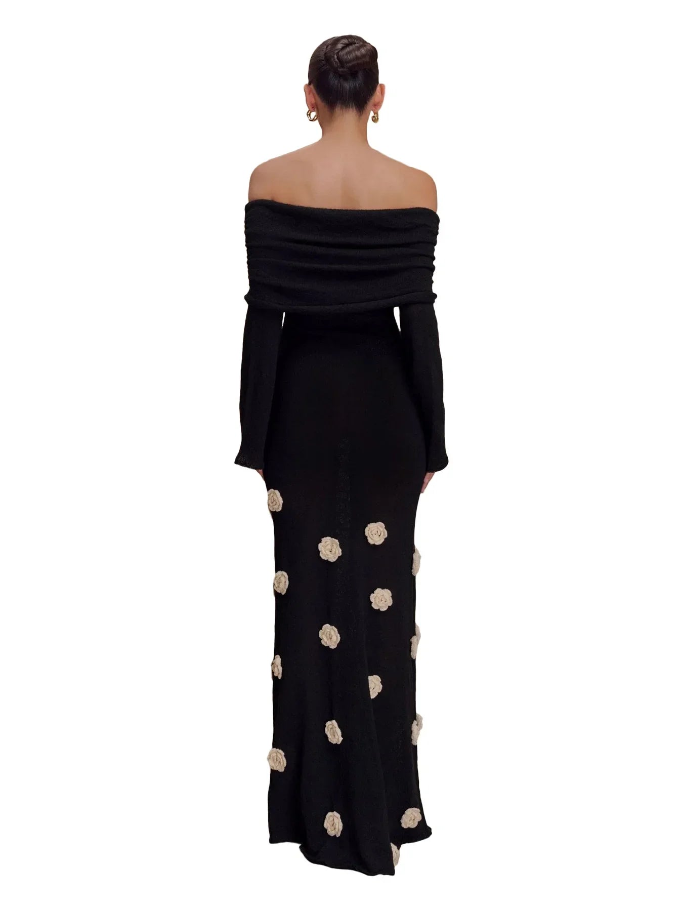 Rose Gaze 3D Floral Knit Dress