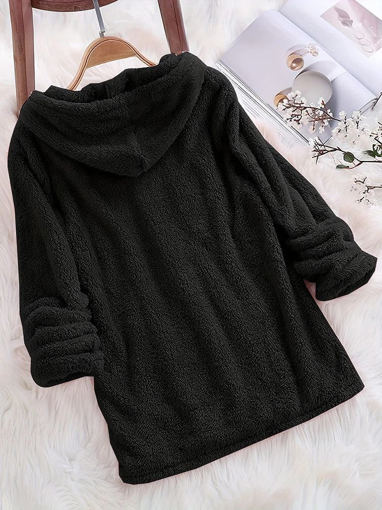Fleece Glow Solid Hoodie Sweatshirt