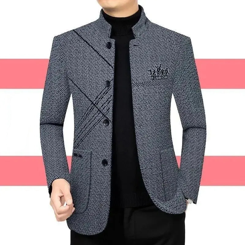 Men’s Woolen Overcoat – Casual Thickened Winter Jacket