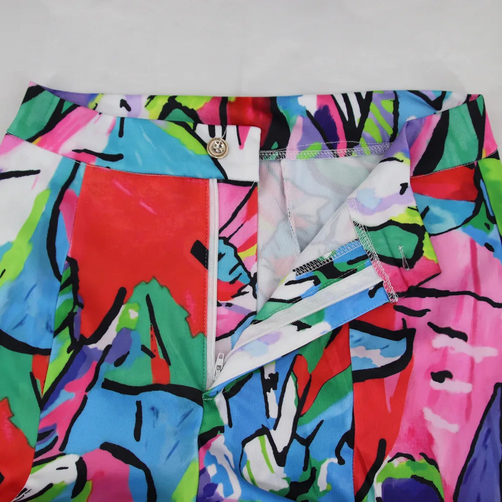 Vivid Bloom Strapless Trouser Set