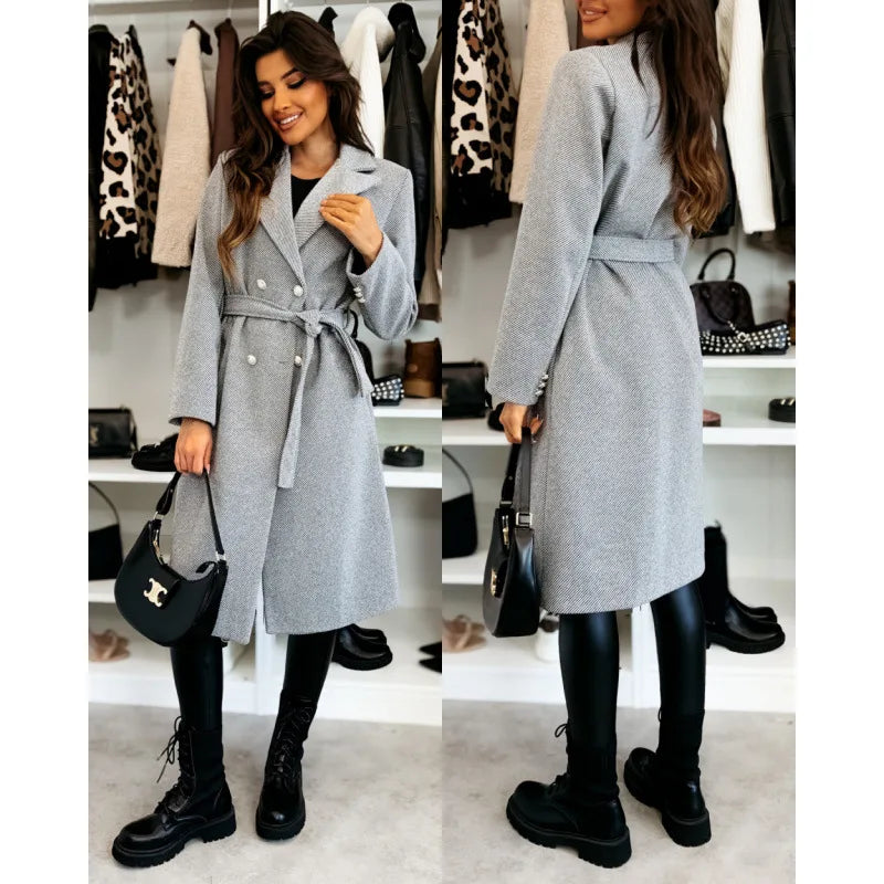 Vintage Elegance Double Breasted Coat Rich Allure