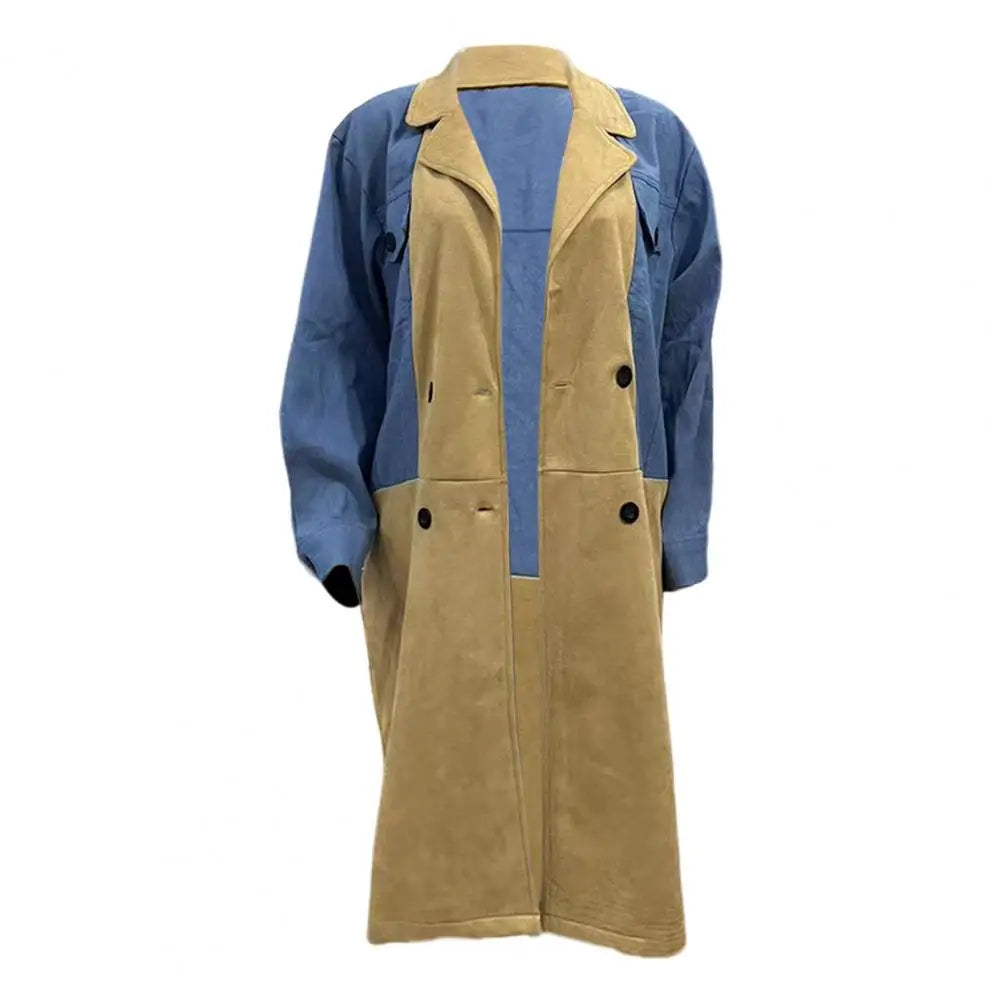 Color block Patchwork Denim Coat