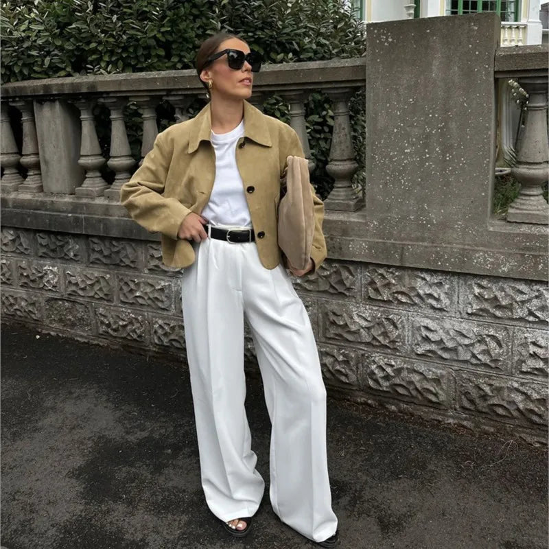 Lapel Pocket Short Jacket