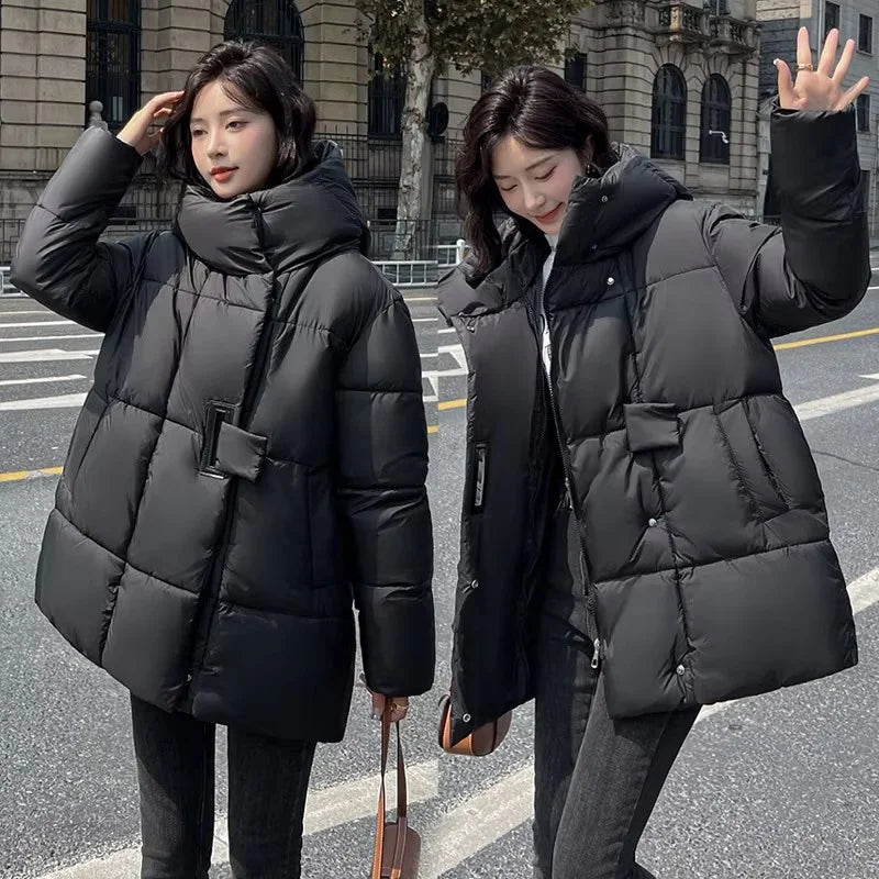 Cozy Hood Loose Winter Cotton Parka Rich Allure
