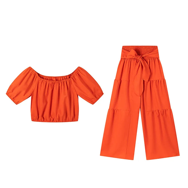 Luxe Curve One-Shoulder Pants Set