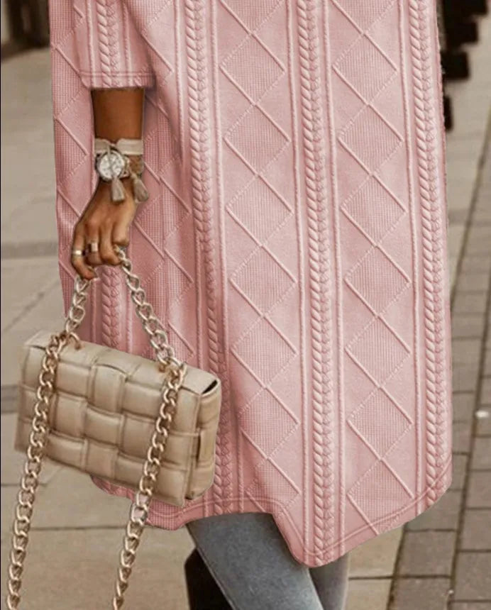 Cable Knit Hooded Windbreaker Coat