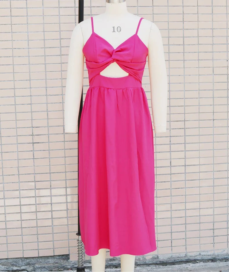 Backless V-Neck Camis Dress