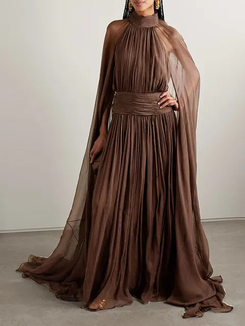 Midnight Metal Elegance Maxi Dress