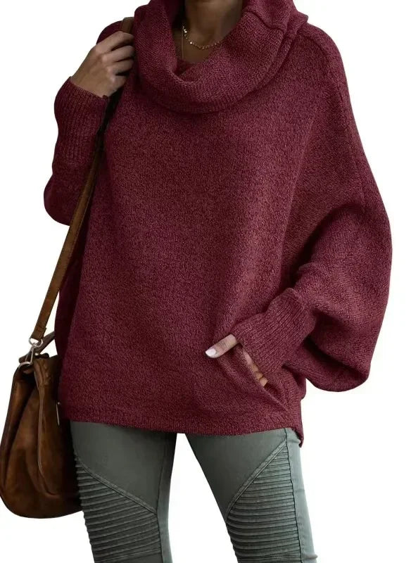 Cozy Drape Cowl Neck Sweater