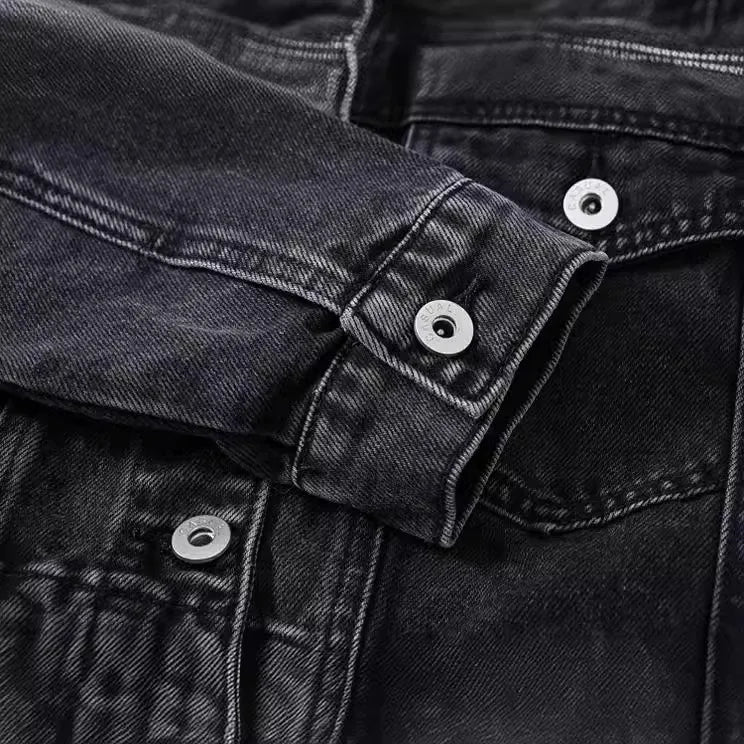 Moon Fade Button-Up Denim Coat