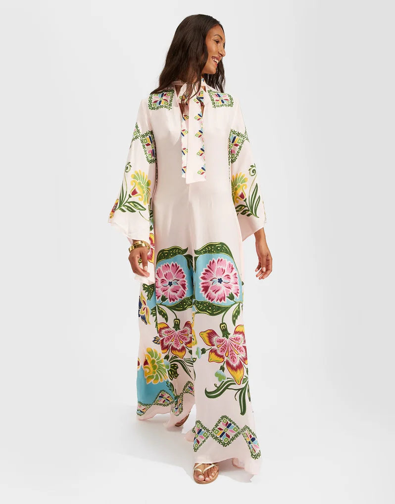 Vintage Muse Printed Maxi Dress