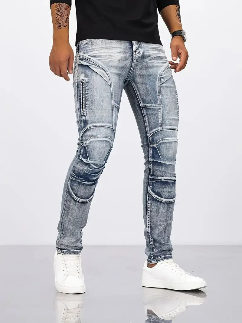 EdgeFade Two-Tone Patchwork Jeans Rich Allure