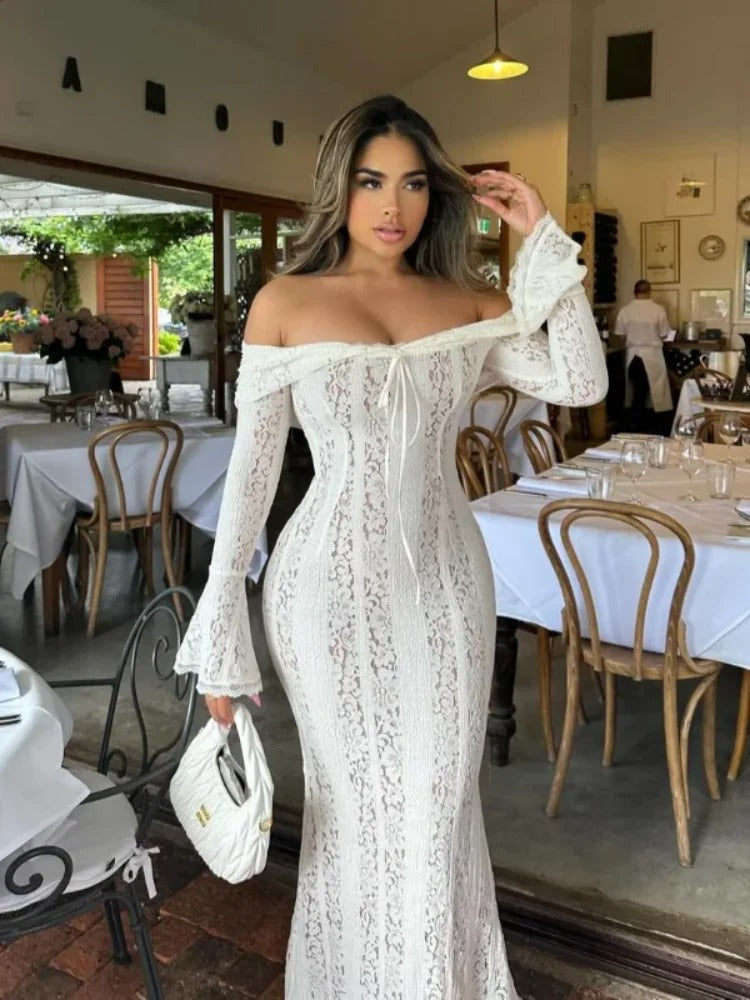 Lace Blossom Midi Dress