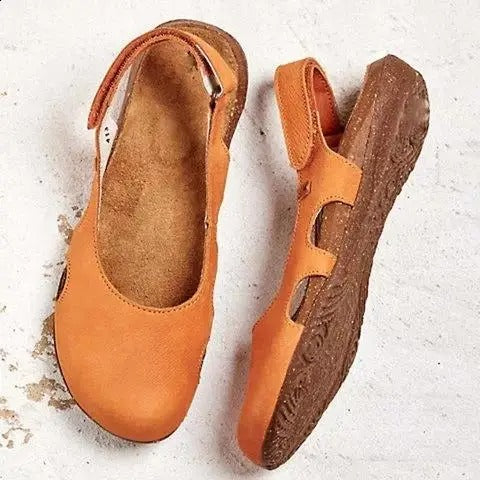 Stylish Low-Heel Leather Sandals