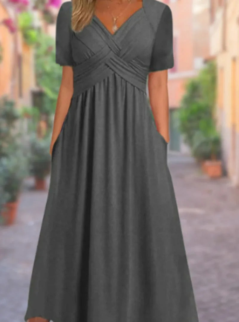 Fashion V Neck Elegant Casual Holiday Beach Dresses