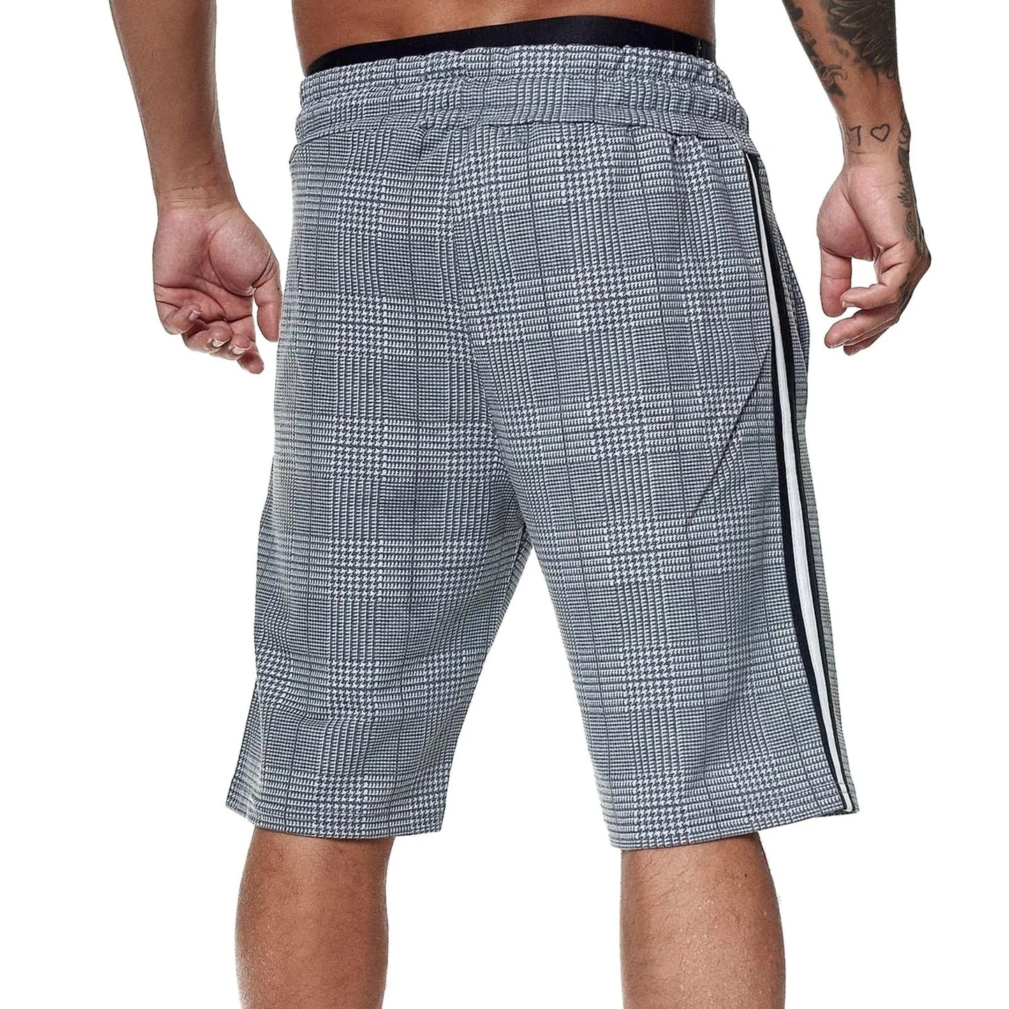 British Style High Waist Grid Shorts