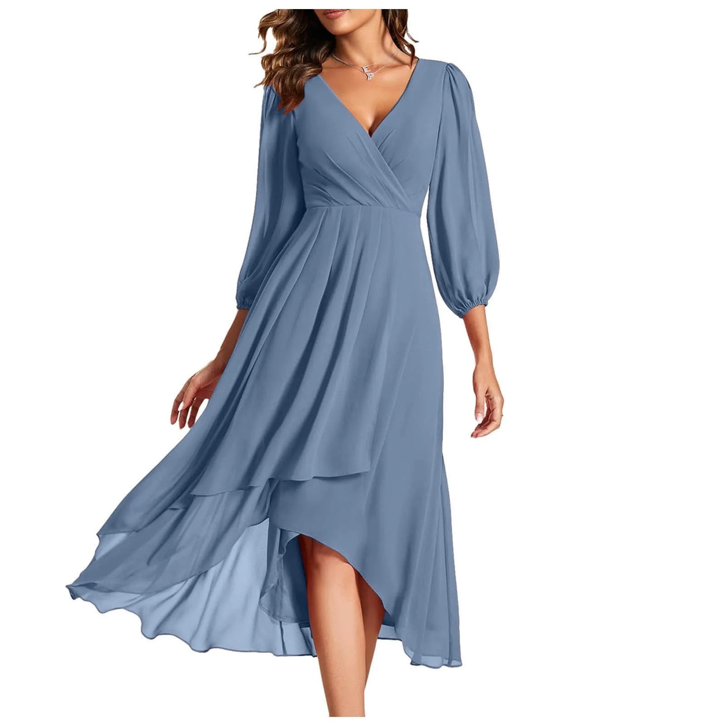 Graceful Ruffle Chiffon Dress