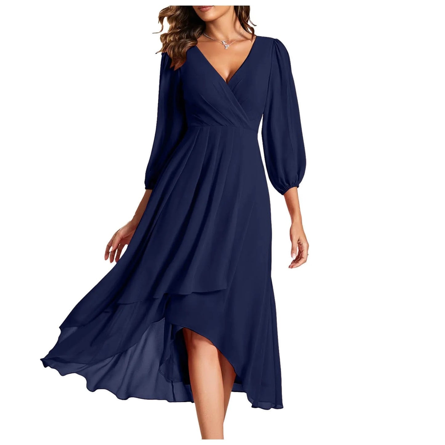 Graceful Ruffle Chiffon Dress