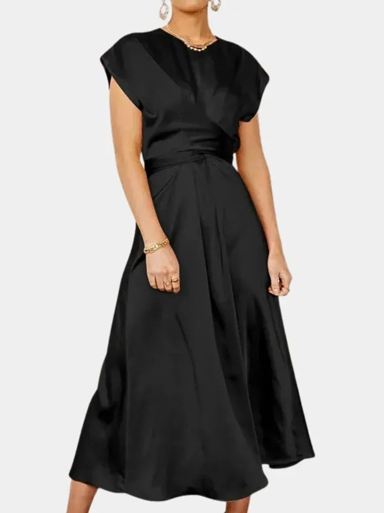 Satin Elegance Lace-Up Party Dress