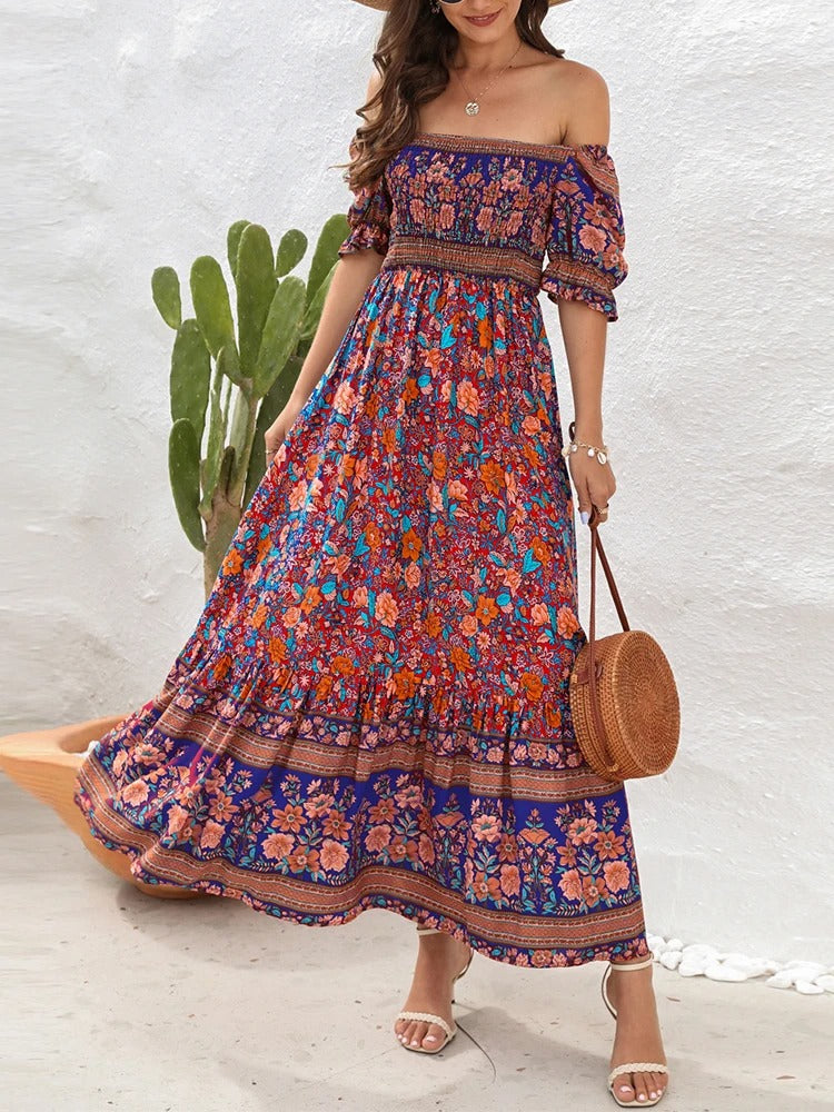Sunlit Garden Pleated Boho Sundress
