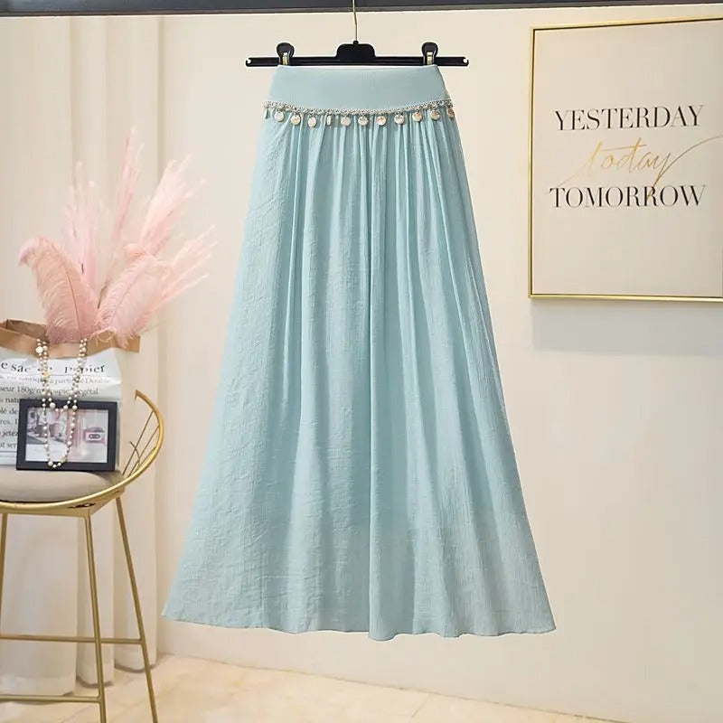 Bohemian Grace High-Waist Maxi Skirt