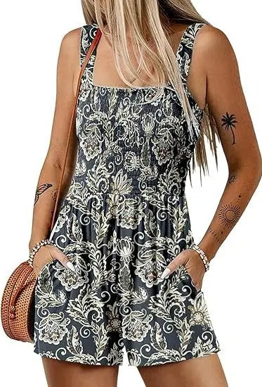 Trendy Square Neck Sleeveless Jumpsuit