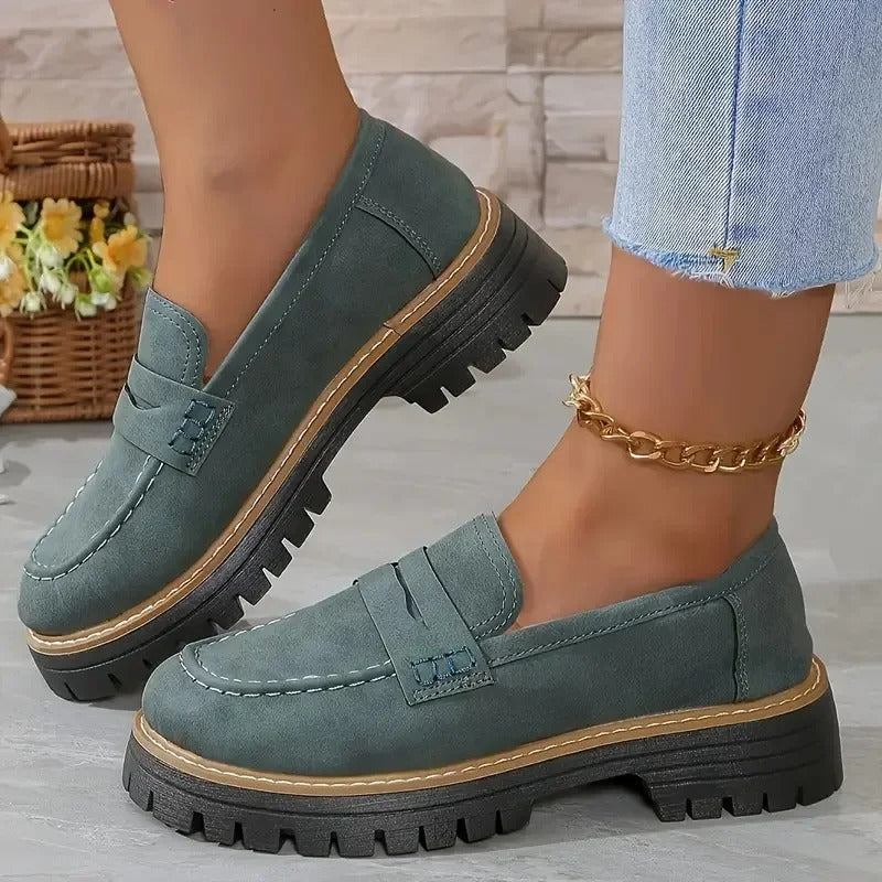 Retro Charm British Thick Heel Sandals