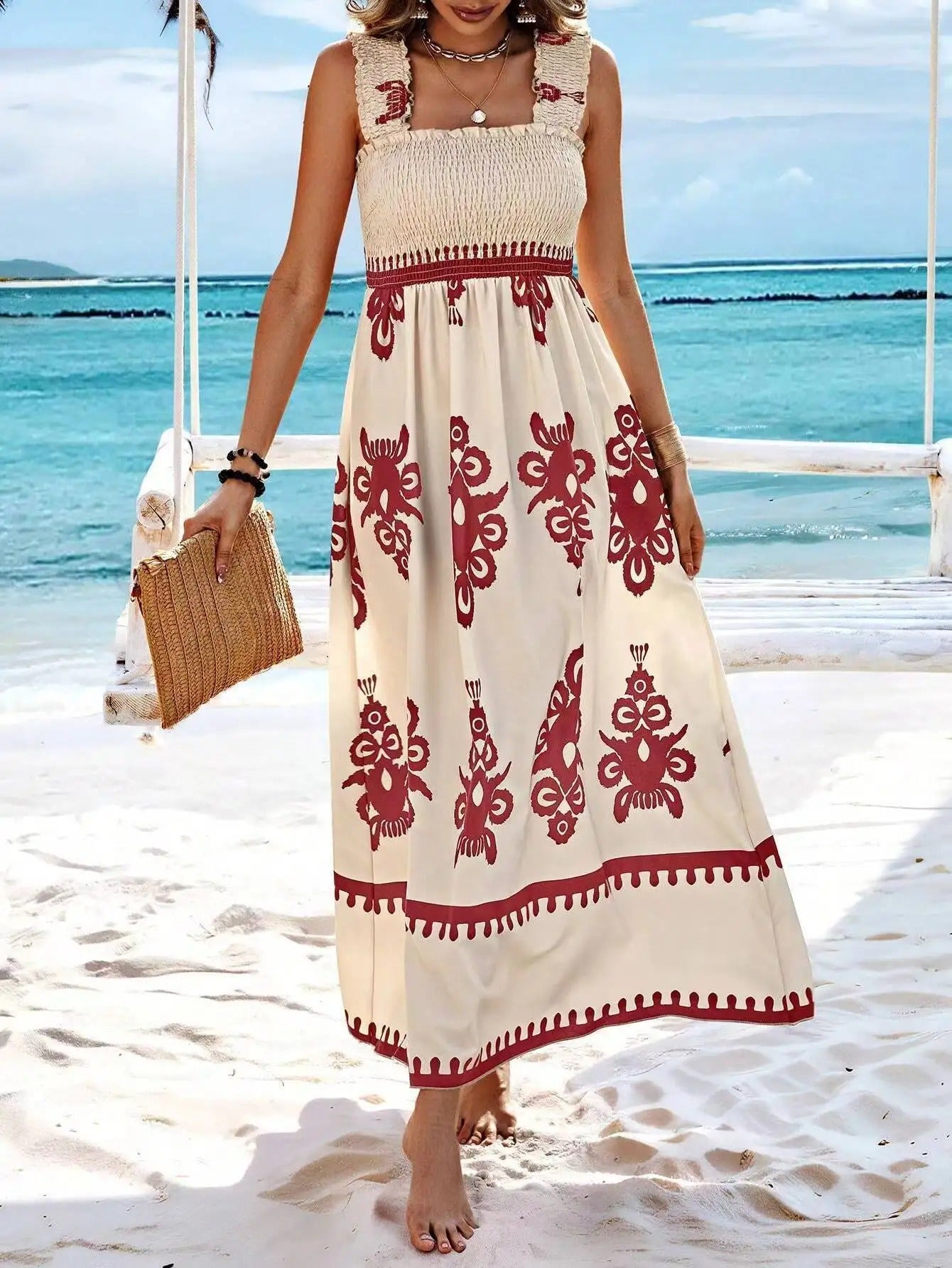 Sunlit Breeze Backless Dress