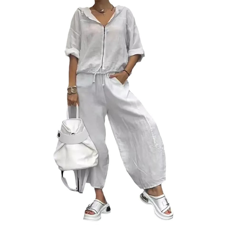 Casual Cotton Linen Two-Piece Set
