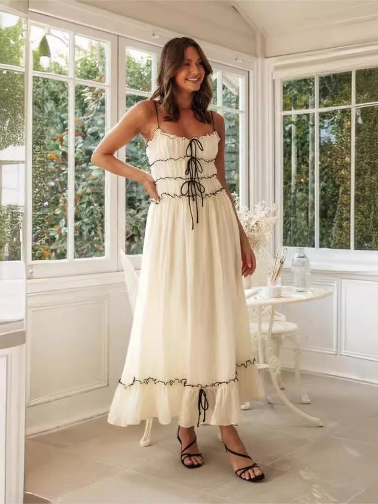 Elegant Slash Neck Holiday Maxi Dress