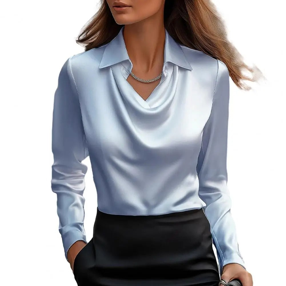 Silken Glow Vintage Satin Blouse